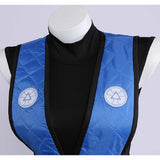 Mortal Kombat Sub Zero Gender-swapped Women Blue Qipao Cosplay Costume Halloween Carnival Party Suit