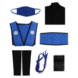 Mortal Kombat Sub Zero Gender-swapped Women Blue Qipao Cosplay Costume Halloween Carnival Party Suit