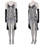 Moulin Rouge Satine Women Sliver Dress Cosplay Costume Halloween Carnival Party Suit