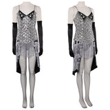 Moulin Rouge Satine Women Sliver Dress Cosplay Costume Halloween Carnival Party Suit