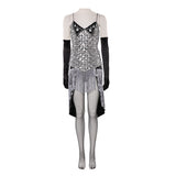 Moulin Rouge Satine Women Sliver Dress Cosplay Costume Halloween Carnival Party Suit