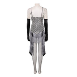 Moulin Rouge Satine Women Sliver Dress Cosplay Costume Halloween Carnival Party Suit