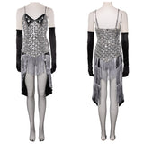 Moulin Rouge Satine Women Sliver Dress Cosplay Costume Halloween Carnival Party Suit