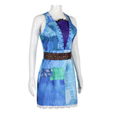 Mrs.Twit Blue Cosplay Dress For Adlt Female Halloween Carnival Party Suit 