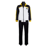 Natsuki Subaru Black and White Sportswear Cosplay Costume Halloween Carnival Party Suit