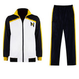 Natsuki Subaru Black and White Sportswear Cosplay Costume Halloween Carnival Party Suit