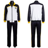 Natsuki Subaru Black and White Sportswear Cosplay Costume Halloween Carnival Party Suit