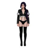 Nico Robin Women Black Leather Suit Cosplay Costume Halloween Carnival Party Suit