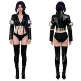 Nico Robin Women Black Leather Suit Cosplay Costume Halloween Carnival Party Suit