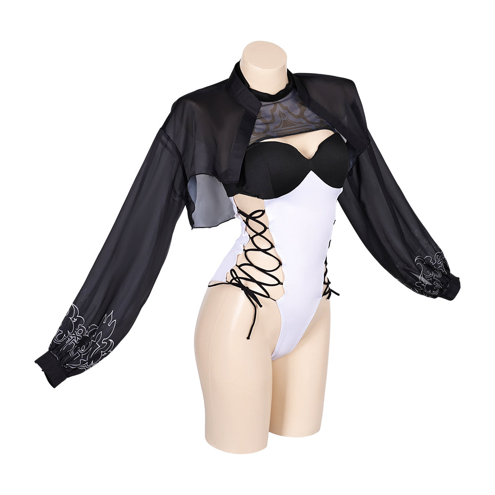 NieR: Automata Ver1.1a YoRHa No.2 Type B Original ONE PIECE Black-white Swimsuit Swimwear Cosplay Costume Outfits