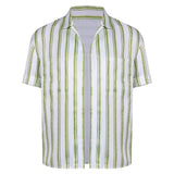 Obsession Bear Green Striped Shirt Cosplay Costume Halloween Carnival Party Suit
