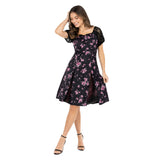 Obsession Nikki Women Black Printed Dress Cosplay Costume Halloween Carnival Party Suit