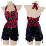 Obsession Nikki Women Red Top with Black Pants Cosplay Costume Halloween Carnival Party Suit