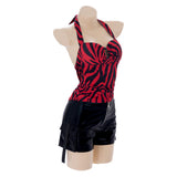 Obsession Nikki Women Red Top with Black Pants Cosplay Costume Halloween Carnival Party Suit