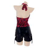 Obsession Nikki Women Red Top with Black Pants Cosplay Costume Halloween Carnival Party Suit