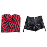Obsession Nikki Women Red Top with Black Pants Cosplay Costume Halloween Carnival Party Suit