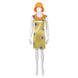 One Piece Miss Valentine Yellow Outfit Cosplay Costume Halloween Carnival Party Suit