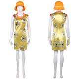 One Piece Miss Valentine Yellow Outfit Cosplay Costume Halloween Carnival Party Suit
