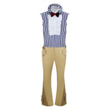 One Piece Mr. 3 Blue Stripes Outfit Cosplay Costume Halloween Carnival Party Suit