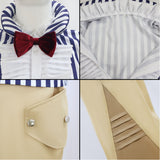 One Piece Mr. 3 Blue Stripes Outfit Cosplay Costume Halloween Carnival Party Suit