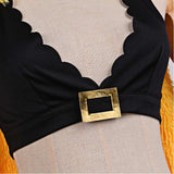 One Piece Nami Yellow Black Outfit Cosplay Costume Halloween Carnival Party Suit