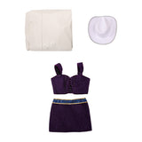 One Piece Nico Robin White Purple Outfit Cosplay Costume Halloween Carnival Party Suit