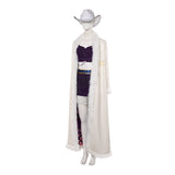 One Piece Nico Robin White Purple Outfit Cosplay Costume Halloween Carnival Party Suit