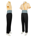 One Piece Roronoa Zoro Cosplay Costume Beige Top with Black Pants Halloween Carnival Party Suit
