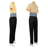 One Piece Roronoa Zoro Cosplay Costume Beige Top with Black Pants Halloween Carnival Party Suit