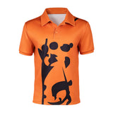 One Piece Sanji Orange T-Shirt Cosplay Costume Halloween Carnival Party Suit