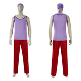One Piece Usopp Purple Red Outfit Cosplay Costume Halloween Carnival Party Suit