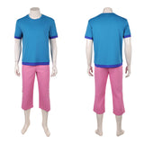 One Piece Zorro Blue Shirt Pink Pant Cosplay Costume Halloween Carnival Party Suit