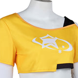 Overwatch 2 Loverwatch Juno Yellow Too with Purple Skirt Cosplay Costume Halloween Carnival Party Suit
