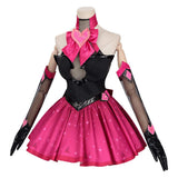 Overwatch D.Va Nocturna Black Pink Dress Cosplay Costume Halloween Carnival Party Suit
