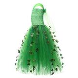 Poison Lvy Kids Children Green Dress Cosplay Costume Halloween Carnival Party Suit