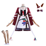 Pretty Derby Forever Young Women Red Outfit Cosplay Costume Halloween Carnival Party Suit