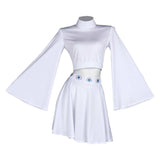 Princess Leia Movie Character Original White Dress Cosplay Costume Outfits Halloween Carnival Suit