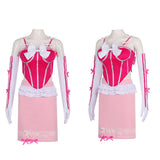 Princess Peach Women Pink Outfit Cosplay Costume Halloween Carnival Party Suit
