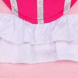 Princess Peach Women Pink Outfit Cosplay Costume Halloween Carnival Party Suit