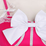 Princess Peach Women Pink Outfit Cosplay Costume Halloween Carnival Party Suit