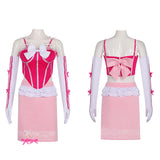 Princess Peach Women Pink Outfit Cosplay Costume Halloween Carnival Party Suit
