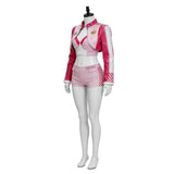 Princess Peach Women Pink Racing Suit Cosplay Costume Halloween Carnival Party Suit