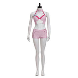 Princess Peach Women Pink Racing Suit Cosplay Costume Halloween Carnival Party Suit