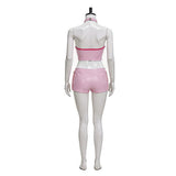 Princess Peach Women Pink Racing Suit Cosplay Costume Halloween Carnival Party Suit