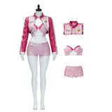 Princess Peach Women Pink Racing Suit Cosplay Costume Halloween Carnival Party Suit