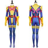 Psylocke Cosplay Retro X-Uniform Costume Yellow Blue Suit For Adult Female Halloween Carnival Suit