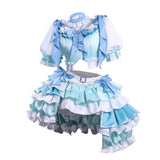 Puella Magi Madoka Magica Miki Sayaka Cosplay Blue Dress For Halloween Carnival Party Suit 