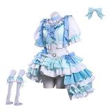 Puella Magi Madoka Magica Miki Sayaka Cosplay Blue Dress For Halloween Carnival Party Suit 