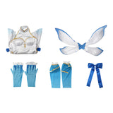 Ram Women White Dress with Wings Cosplay Costume Halloween Carnival Party Suit
