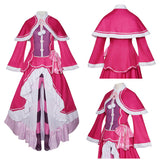 Re Zero Beatrice Women Pink Outfit Cosplay Costume Halloween Carnival Party Suit